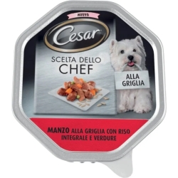 Scelta dello chef - Manzo alla griglia con riso integrale e verdure cibo umido per cani vaschetta 150 g