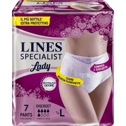 Lines Specialist lady - 7 Mutandine Assorbenti Per Incontinenza Taglia L