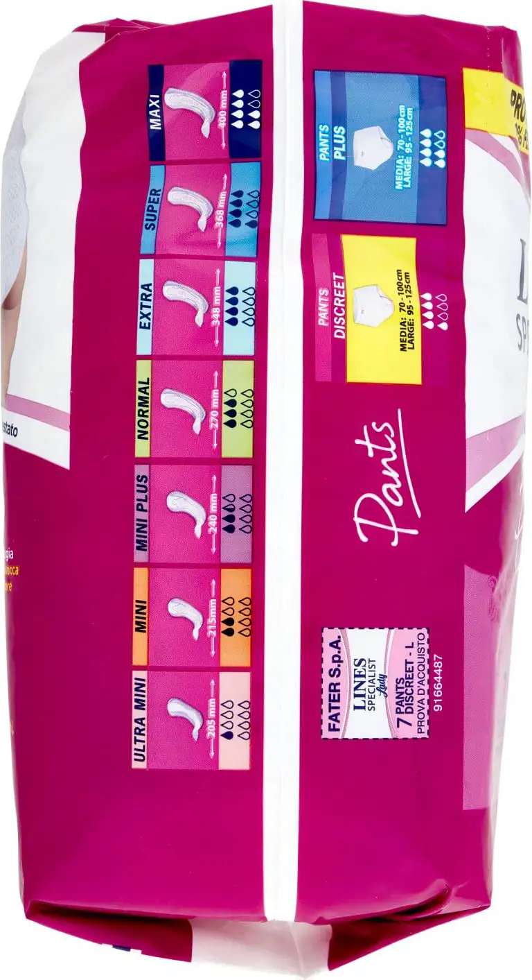 Lines Specialist lady - 7 Mutandine Assorbenti Per Incontinenza Taglia L