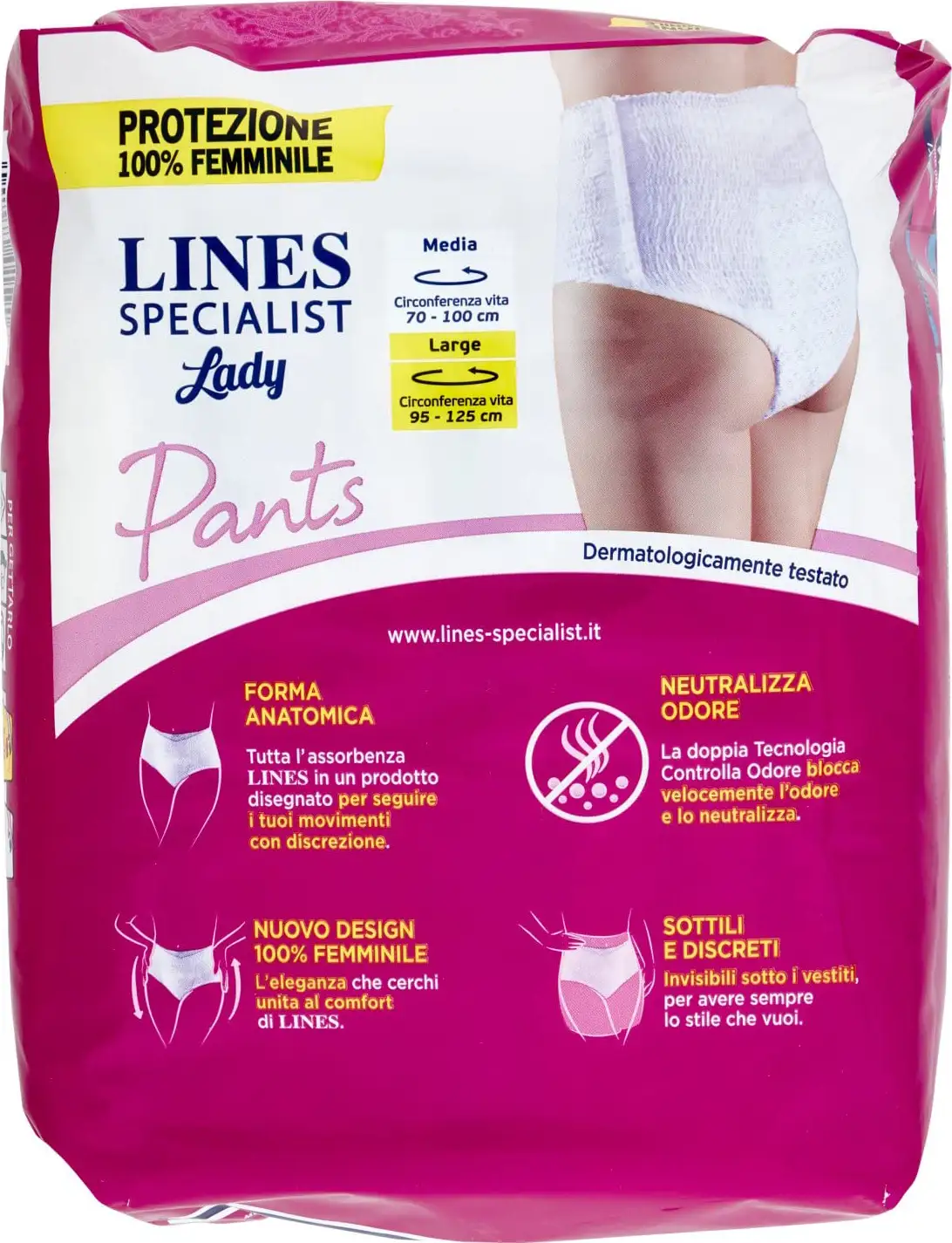 Lines Specialist lady - 7 Mutandine Assorbenti Per Incontinenza Taglia L