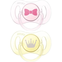 Avent succhietto mini 0-2 mesi confezione 2 ciucci colorati rosa giallo