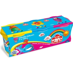 tris 3 barattolini da 220g giallo rosa blu  390463