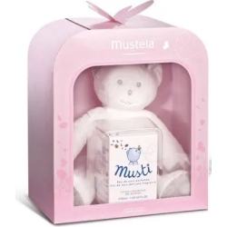 Mustela Cofanetto Musti - acqua di colonia 50 ml + peluche colore blu o rosa