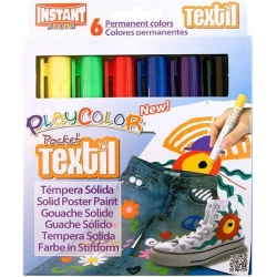 pocket textil tempera solida 6 colori per tessuti