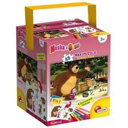maxi puzzle masha e orso double face fustino 48 pezzi - modelli assortiti