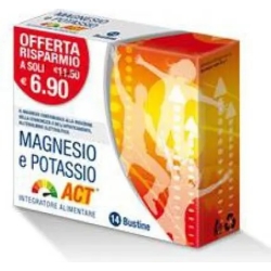 Magnesio e potassio act integratore alimentare 14 bustine