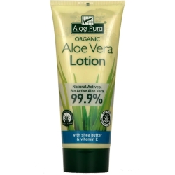 Optima Naturals puro aloe vera biologica lozione con burro di karite e vitamina e 99,9% 200 ml