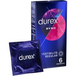 Durex Sync - 6 Profilattici Ritardanti Per Lui E Stimolanti Per Lei