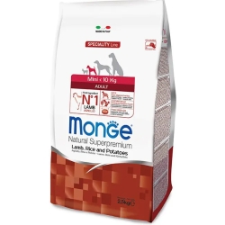 natural superpremium adult mini agnello riso e patate mangime cibo secco per cani 2,5 kg
