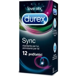 Durex Sync 12 profilattici ritardanti per lui e stimolanti per lei