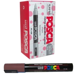 Uni-Ball Posca PC-5 M punta tonda marrone - confezione da 12 uniposca