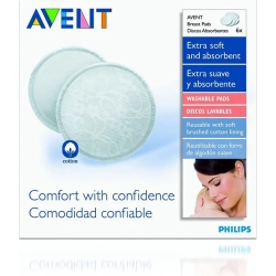 Avent Coppette Assorbilatte Lavabili In Cotone 6 dischi