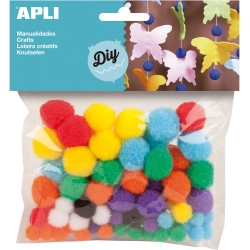 pom pom per artigianato colori vari - confezione da 78 pezzi