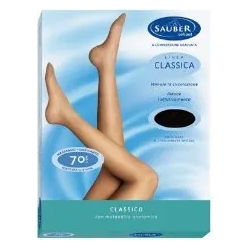 Sauber Linea Classica 140 Den - Calze Autoreggenti Maglia Microrete (18-22 mmHg) - Taglia 5 Neutro Beige