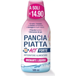 Pancia Piatta Act Forte Drenante Liquido 500 ml - Integratore Per I Liquidi In Eccesso