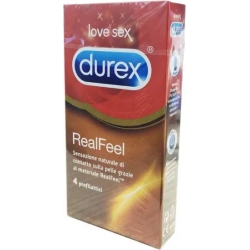 Durex real feel preservativi sottili - confezione da 4 profilattici