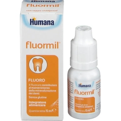 fluormil gocce humana 15 ml - Integratore di fluoro per i denti