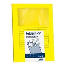 Cartellina con finestra - confezione da 10 cartelline 22x31cm colore giallo