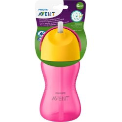 Avent Tazza con cannuccia 300 ml 12m+ rosa