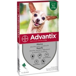 Advantix Spot On 1 Pipetta da  0,4 ml Antiparassitario per cani fino a 4 Kg