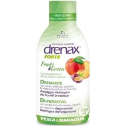 drenax forte fruits & green integratore drenante gusto pesca e maracuja 300 ml