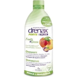 drenax forte fruits & green integratore drenante gusto pesca e maracuja 750 ml