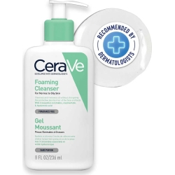 CeraVe Schiuma Detergente Seboregolatrice Viso e Corpo, Per Pelli da Normali a Grasse, 236 ml