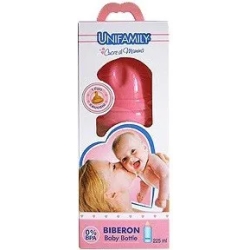 Unifamily Biberon Baby Bottle in Caucciù Rosa 225 ml