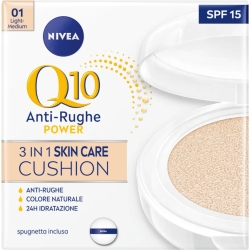 Nivea Q10 Plus Cushion - Crema Colorata Anti-Age N. 01 Light Medium