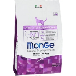 natural superpremium gatto adult ricco di pollo mangime secco 400g