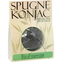 Bioessenze Spugna Konjac Nera - spugna viso vegetale per pelli giovani