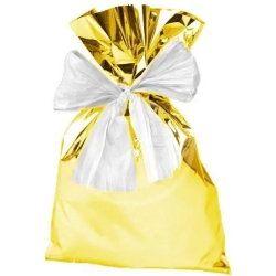Buste regalo in ppl metal lucido senza patella adesiva 20x35 cm - 50 buste oro