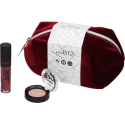 Purobio Pochette Bordeaux - Cofanetto regalo ombretto n.01 + Liptint n.06