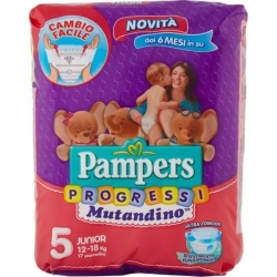 PAMPERS Progressi Mutandino Junior Taglia 5 (12-18 kg) - confezione da 17 Pannolini