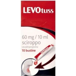 Levotuss 60 mg/10 ml - Sciroppo Sedativo Per La Tosse 10 Bustine