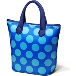 Borsa Porta Merenda in Neoprene Pois blu
