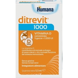 Humana Ditrevit 1000 5,5 ml - Integratore di vitamina D concentrata