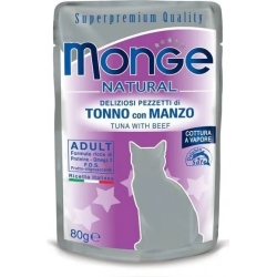 Natural gatto - deliziosi pezzetti di Tonno e Manzo 80g