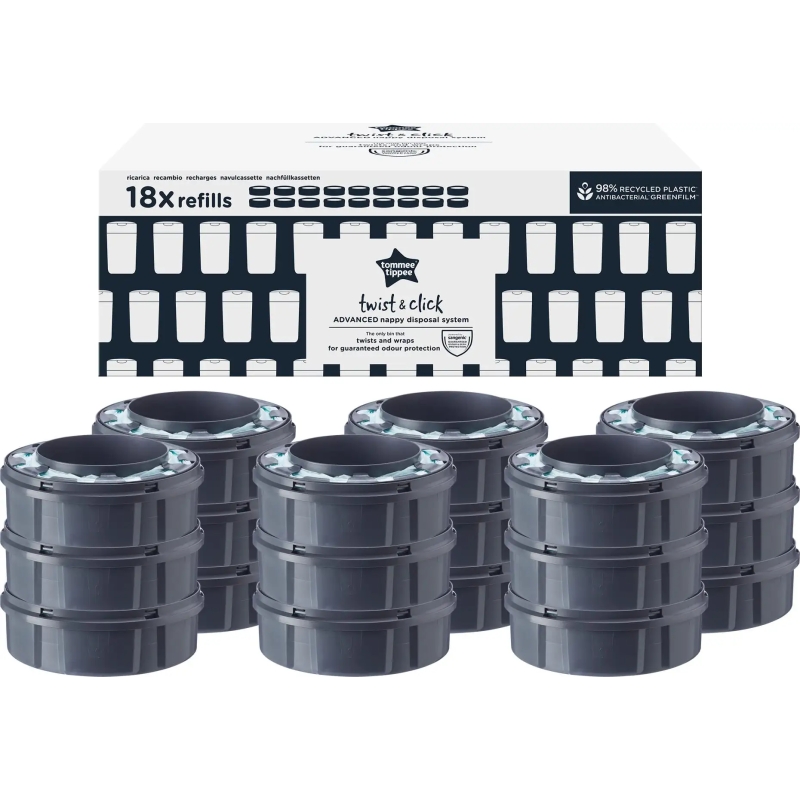 TOMMEE TIPPEE Sangenic Twist - 18 Ricariche per smaltimento Pannolini