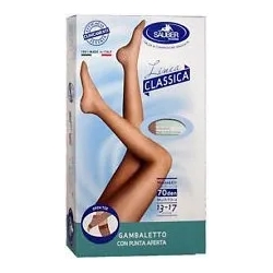 Sauber Linea Classica 70 Den - Gambaletto Punta Aperta (13-17 mmHg) - Taglia 4 Neutro Beige