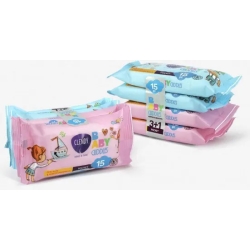 Clendy Baby Cuddles - Salviette Imbevute 4 Confezioni da 15 salviettine
