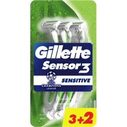 GILLETTE Sensor3 Sensitive - 5 Rasoi Usa E Getta A 3 Lame Per Pelli Sensibili