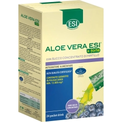 Aloe Vera Esi+ Forte 24 bustine da 20 ml - Integratore di Aloe gusto mirtillo