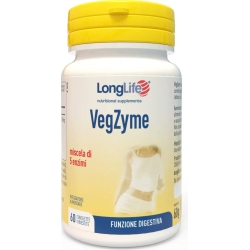Longlife Vegzyme 60 Tavolette Rivestite - Integratore Per Problemi Digestivi