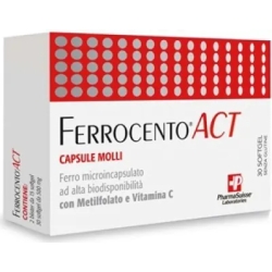 Ferrocento Act - Integratore di Ferro per Gravidanza - 30 Capsule Molli