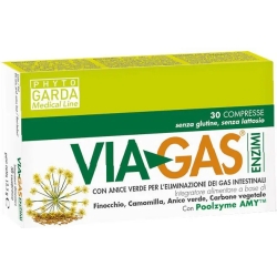 Via Gas Enzimi 30 Compresse - Integratore Per La Motilità Gastrointestinale