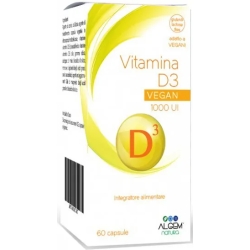 Vitamina D3 1000 UI Vegan 60 Capsule - Integratore Per Sistema Muscolo Scheletrico