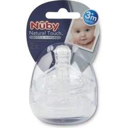 natural touch - 2 tettarelle in silicone fluso medio 3m+