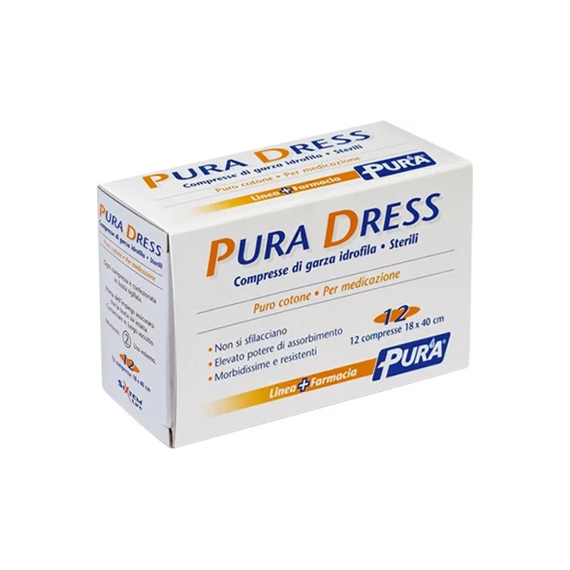 Pura Dress 12 compresse di Garza idrofili sterili 18X40 cm