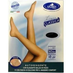 Sauber Linea Classica 140 Den - Calze Autoreggenti (18-22 mmHg) - Taglia 4 Neutro Beige